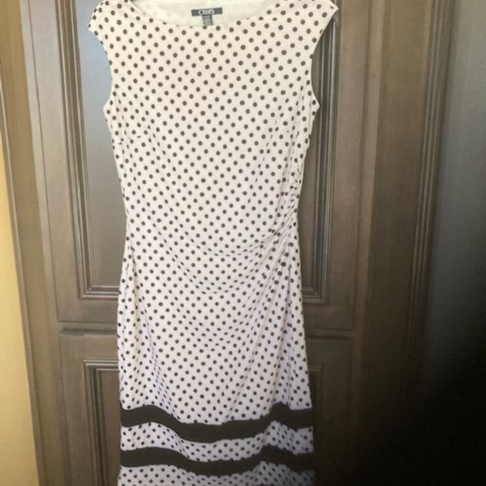 CHAPS Black/White Sleeveless Dress
